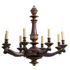 Italian Carved Wood and Gilt Eight Light Chandelier