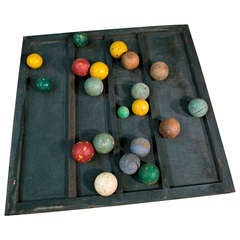 Collection of Twenty Painted Wooden Game Balls