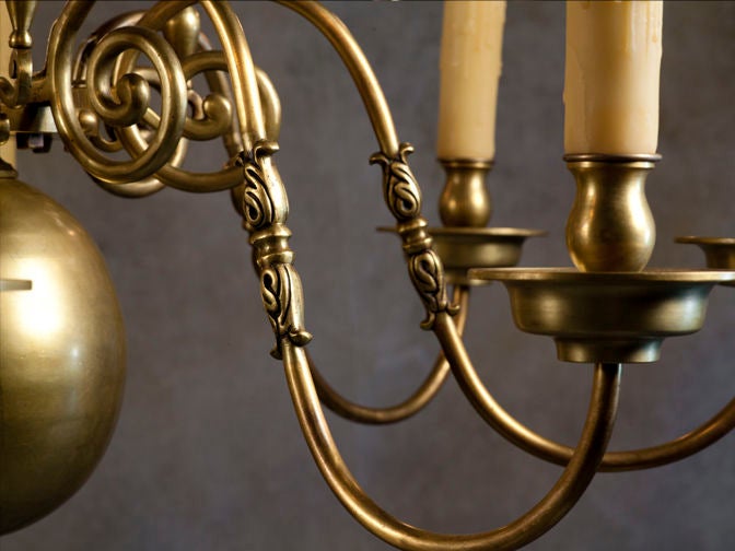 Belgian Heavy Bronze Flemish Chandelier with 8 arms and Eagle