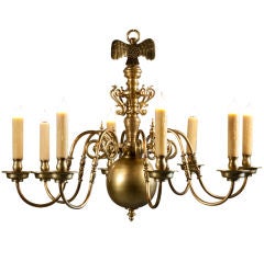 Antique Heavy Bronze Flemish Chandelier with 8 arms and Eagle