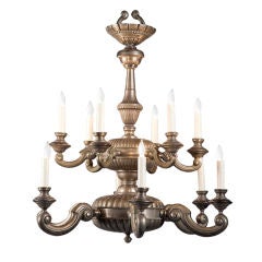 Classic cast metal 10 light chandelier with two tiers