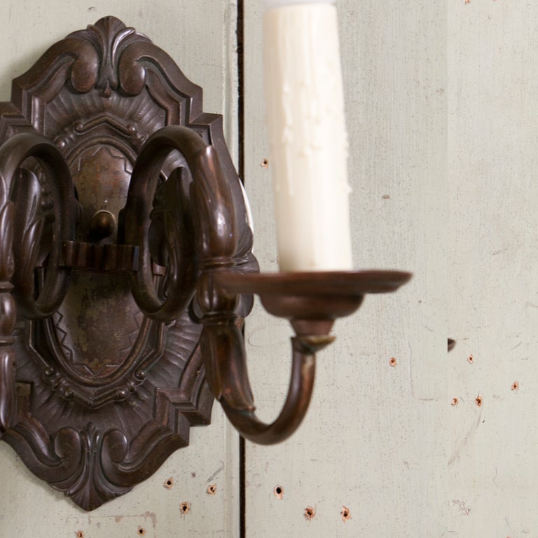 Pair of Antique Flemish Baroque-Style Sconces In Excellent Condition In Houston, TX