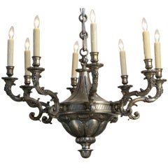 Antique Art Nouveau 8 Light Chandelier