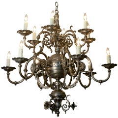 Monumental Heavy Flemish Chandelier with 12 Arms