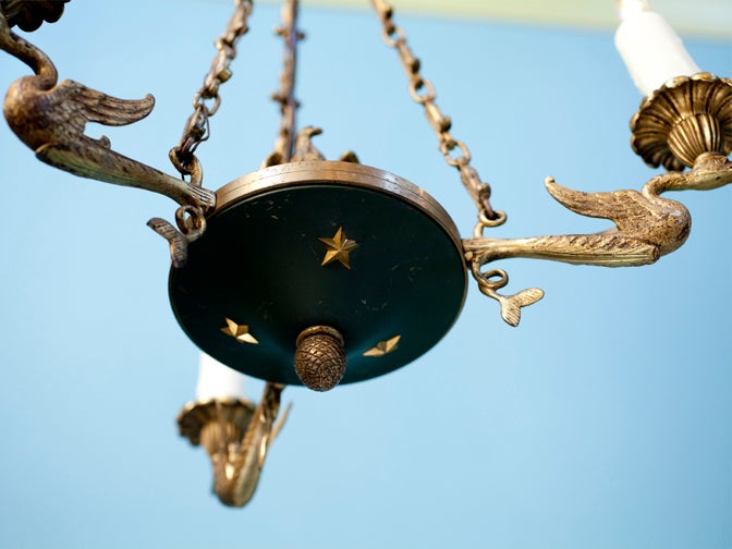 20th Century Federal Style 3 Arm Brass Light with Eagle