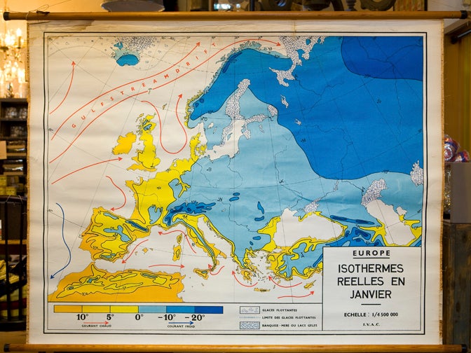 Belgian Monumental Meteorological Chart of Weather in Europe 'January'