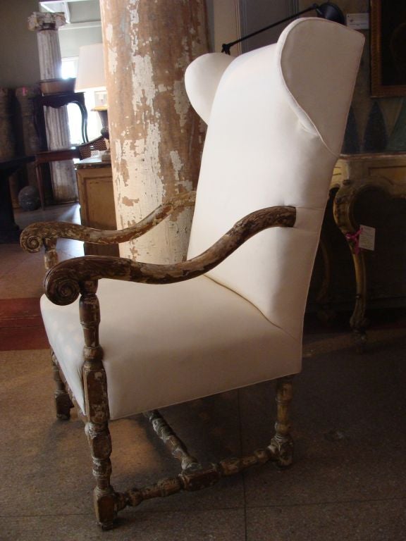 18th Century Flemish Armchair with Wings