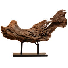 Sculptural Driftwood on Steel Mount