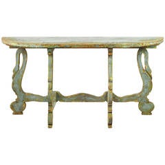 Painted Swan Demilune Table