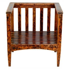 Slatted Wood Cube Chair