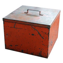 Vintage metal storage box