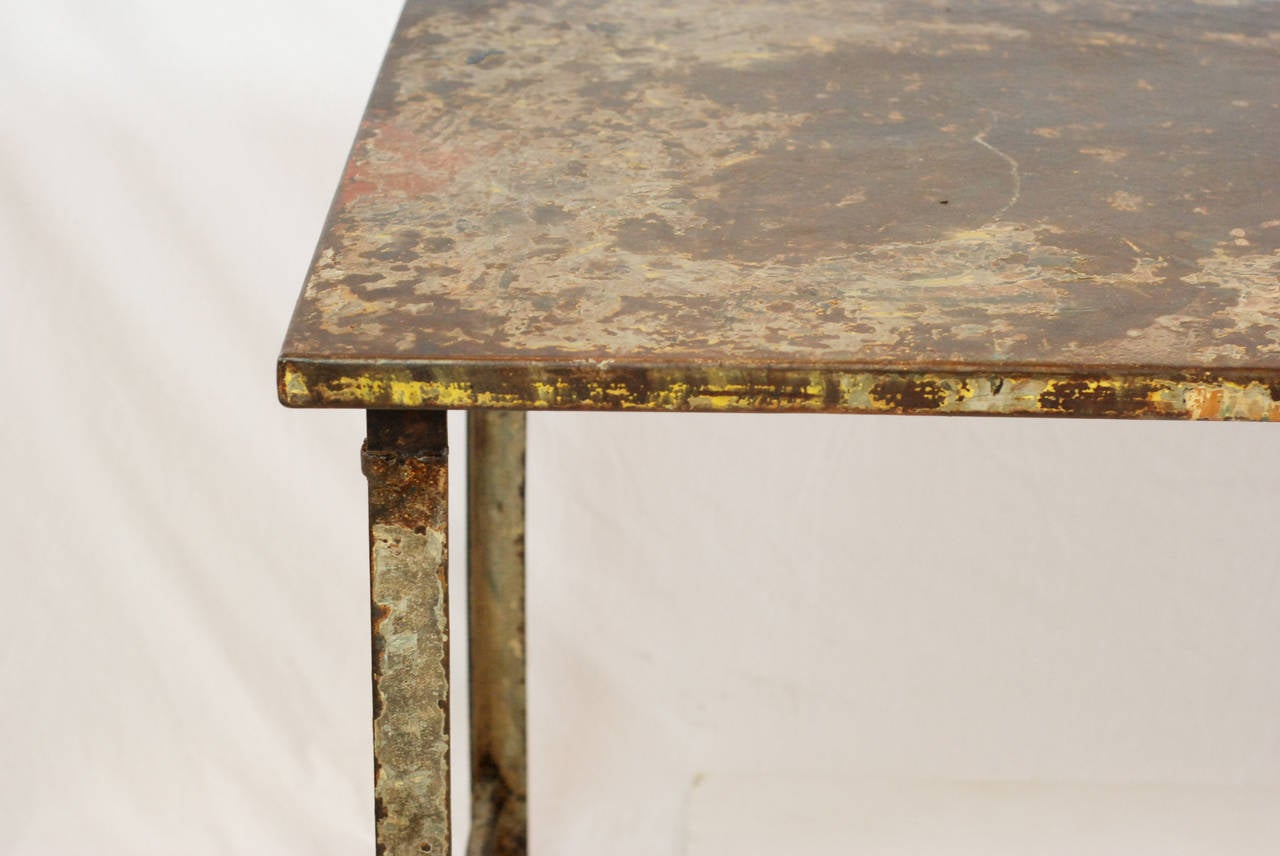 Vintage French Iron Military Table For Sale 1