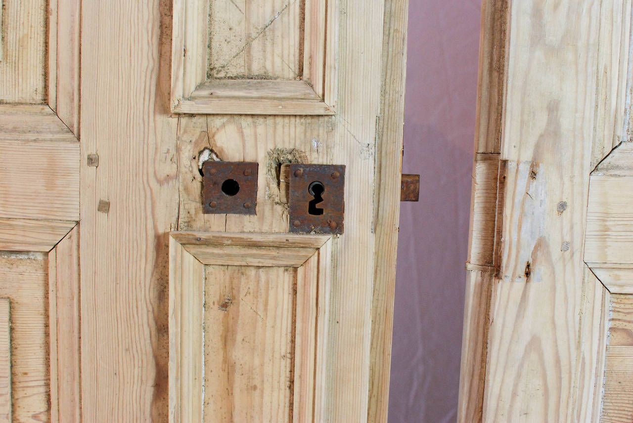 French Pair of Pine Doors from Marseille