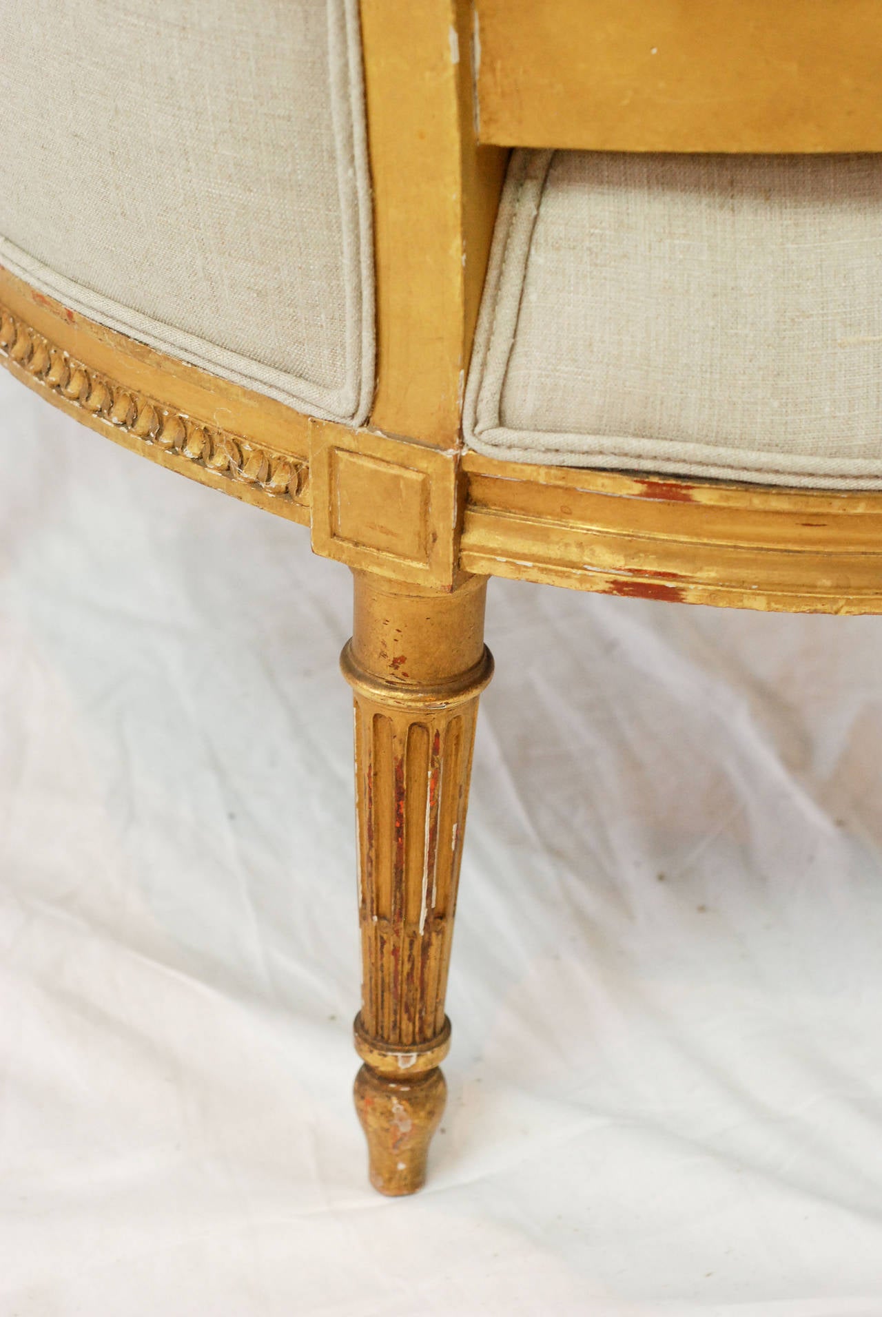 Louis XVI Gilded Roundback Armchair 3