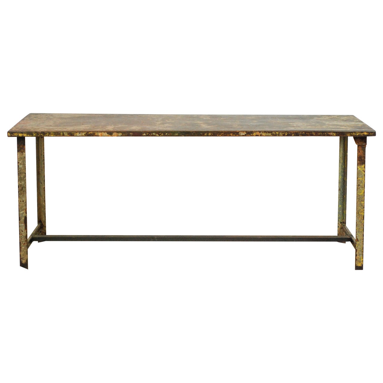 Vintage French Iron Military Table For Sale