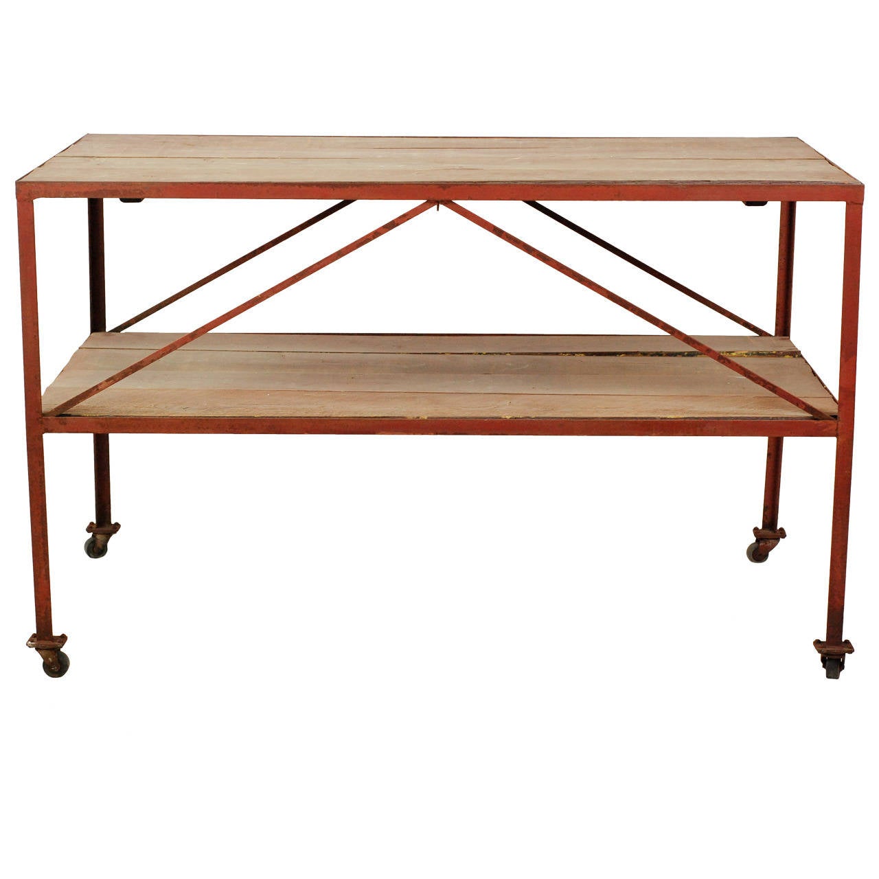 TwoTier Iron Work Table For Sale at 1stDibs