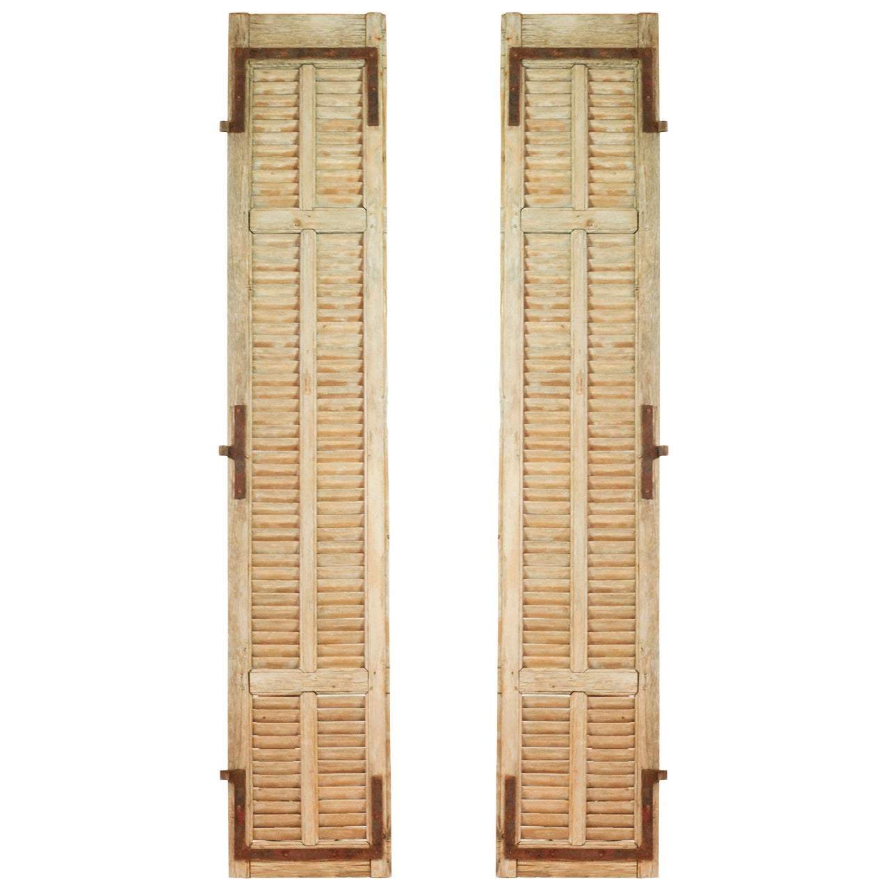 Pair of French Slatted Shutters