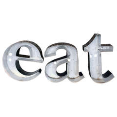 Vintage Sign Lettering "eat"