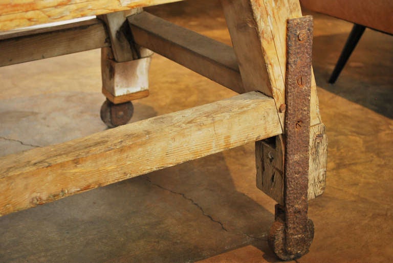 Butcher Block On Wheels In Good Condition In Houston, TX