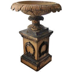 Terra Cotta Urn On Plinth