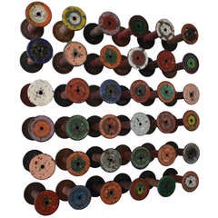 Collection Of Thread Bobbins From Textile Factory