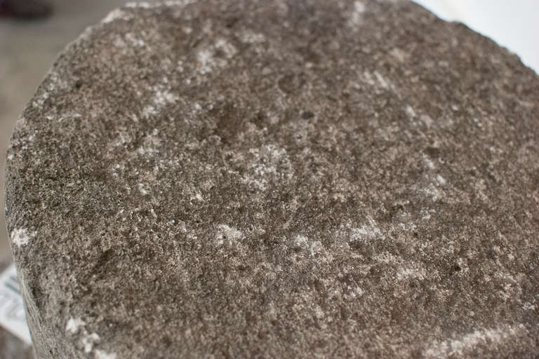 Carved Stone Column Side Table, French