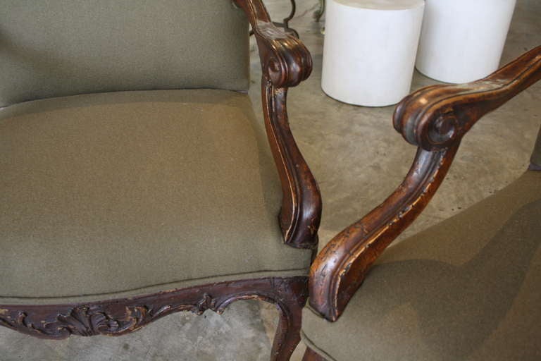 Pair of 18th Century Carved Armchairs In Excellent Condition For Sale In Houston, TX