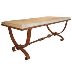 Vintage Iron Base Coffee Table