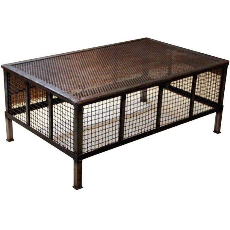 Vintage Industrial Mesh Coffee Table