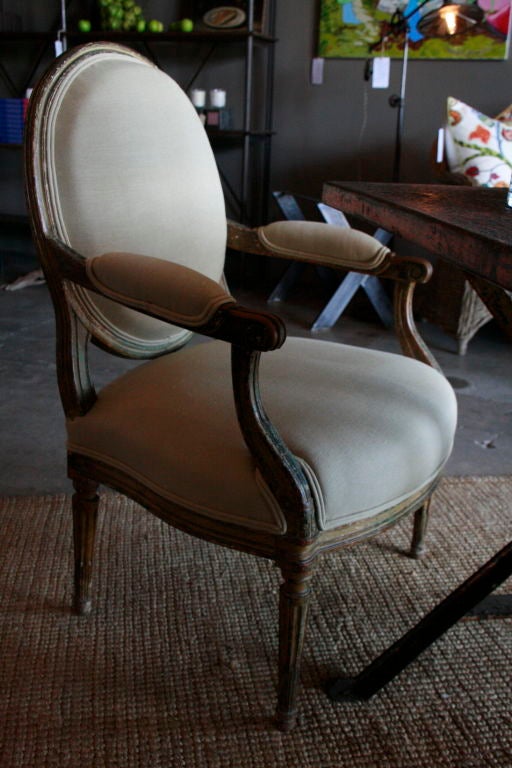 Pair of French Oval Back Chairs