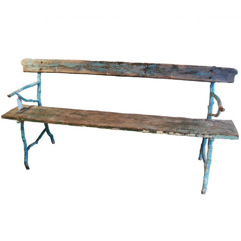Faux Bois Garden Bench at 1stDibs