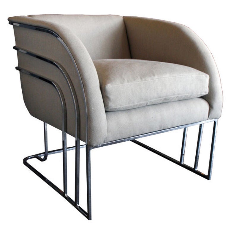 Vintage Chrome Framed Chairs at 1stdibs