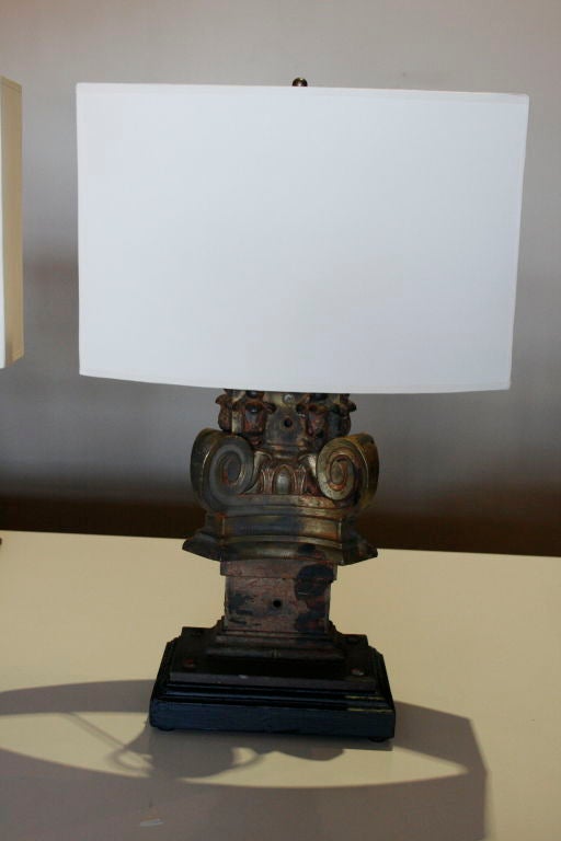Pair of Brass Fragment Table Lamps
