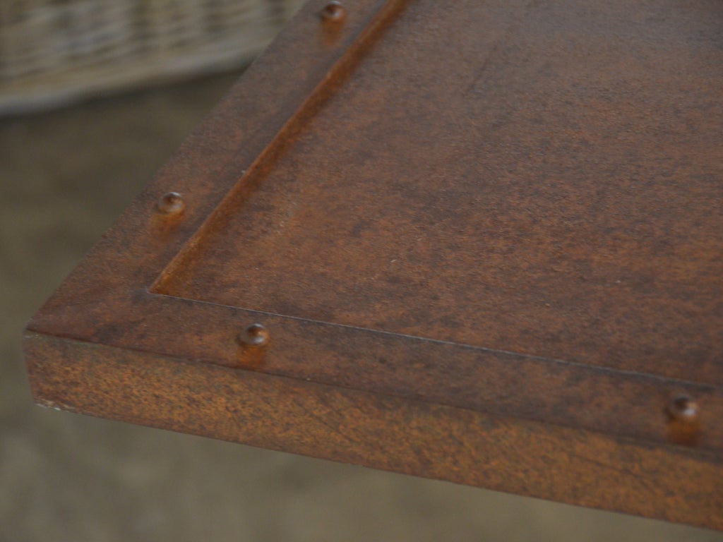 European Industrial table with rivet detail