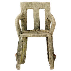 French Faux Bois Cement Chair Antique French Faux Bois Cement Chair