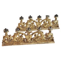 Antique Pair of Giltwood Candle Prickets