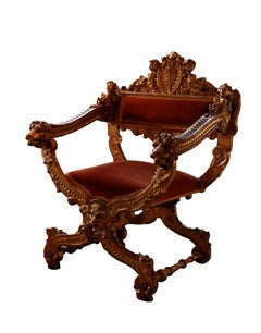 Antique 19th century Italian gilded chair