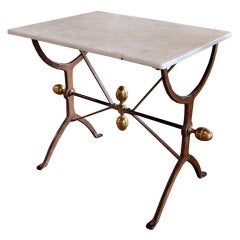 Table With Marble Top, Iron Base Table With Marble Top, Iron Base