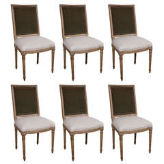 Antique Set of Six Louis XVI Dining Chairs