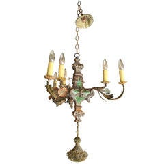Small Painted Italian Chandelier 9