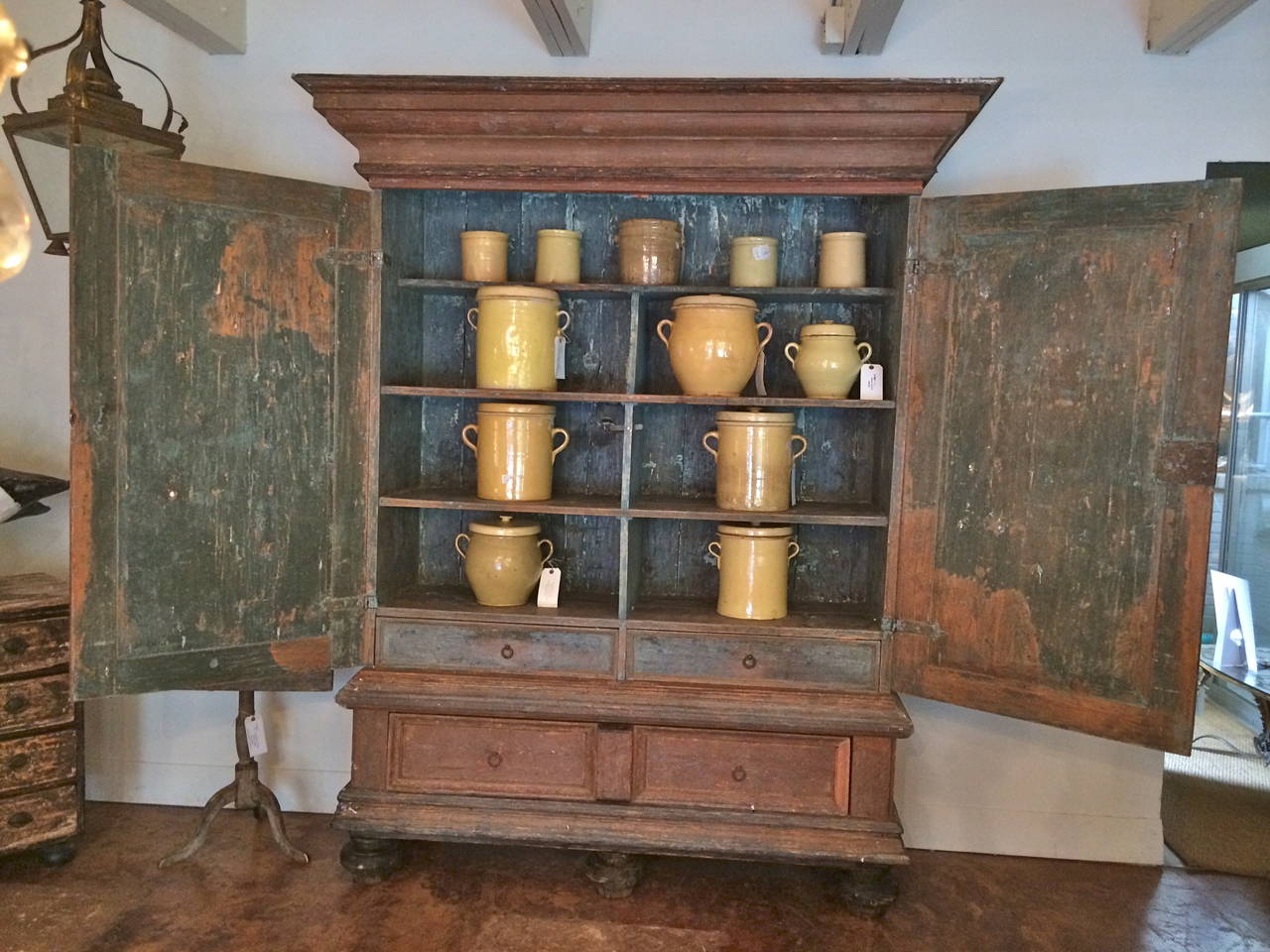 Painted 18th Century Swedish Baroque Cabinet