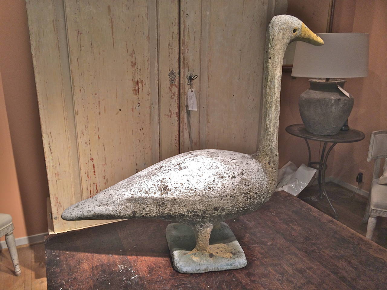 Folk Art French Cement Goose by Emile Taugourdeau