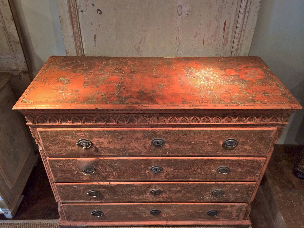 19th Century Painted Danish Commode In Good Condition In Houston, TX