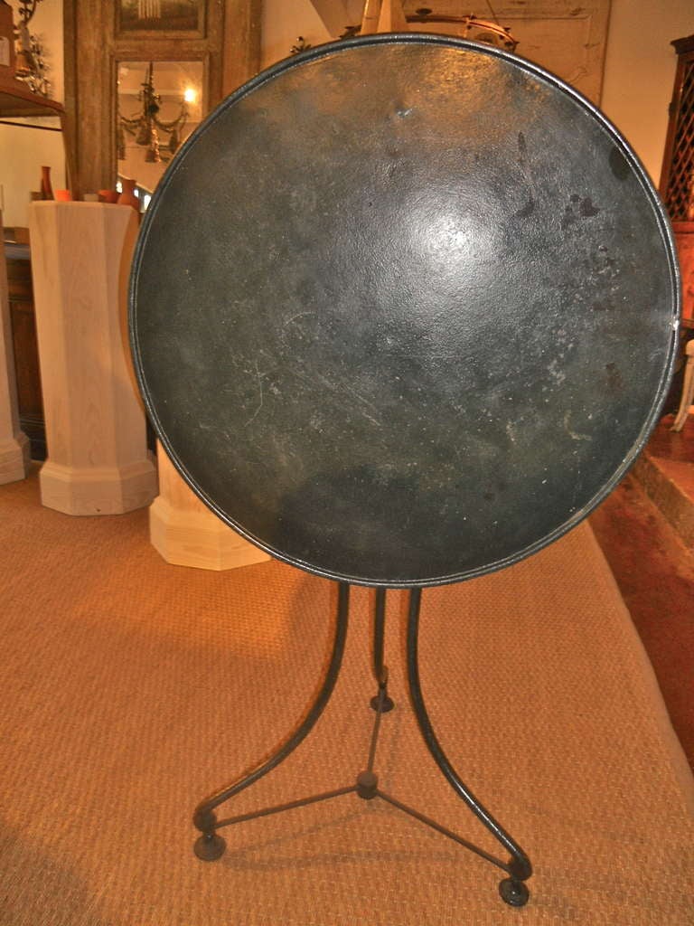 Napoleon III 19th Century French Iron Tilt Top Garden Table