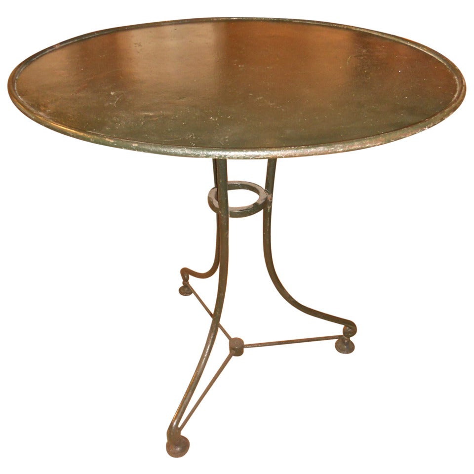 19th Century French Iron Tilt Top Garden Table