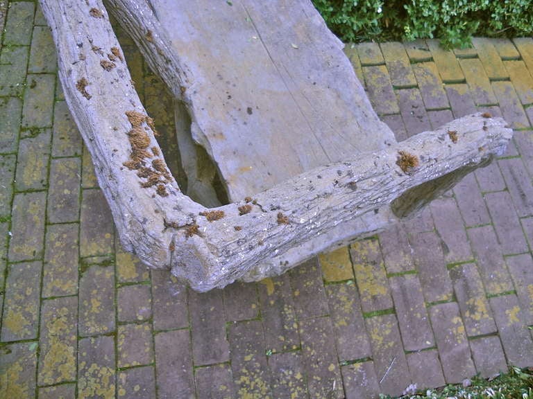 French Cement Faux Bois Garden Bench 3