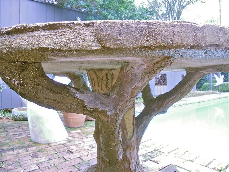 French Cement Faux Bois Garden Table 6