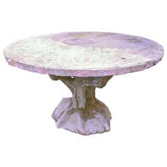 French Cement Faux Bois Garden Table