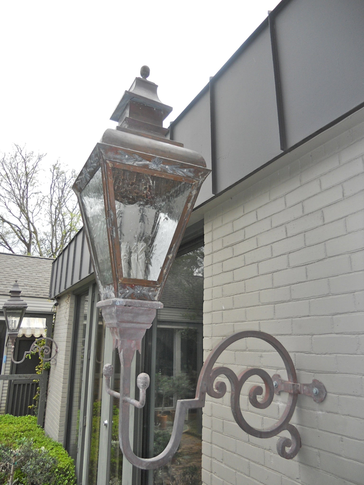 Pair 19th. Century Wall Mount Lanterns For Sale