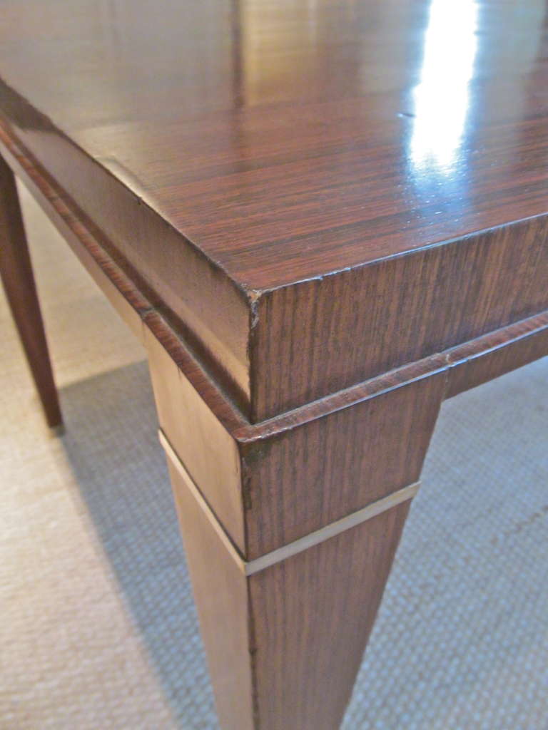 Late 20th Century French Ebony & Nickle Bureau Plat For Sale